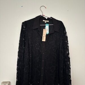 Elegant Black Lace Blouse